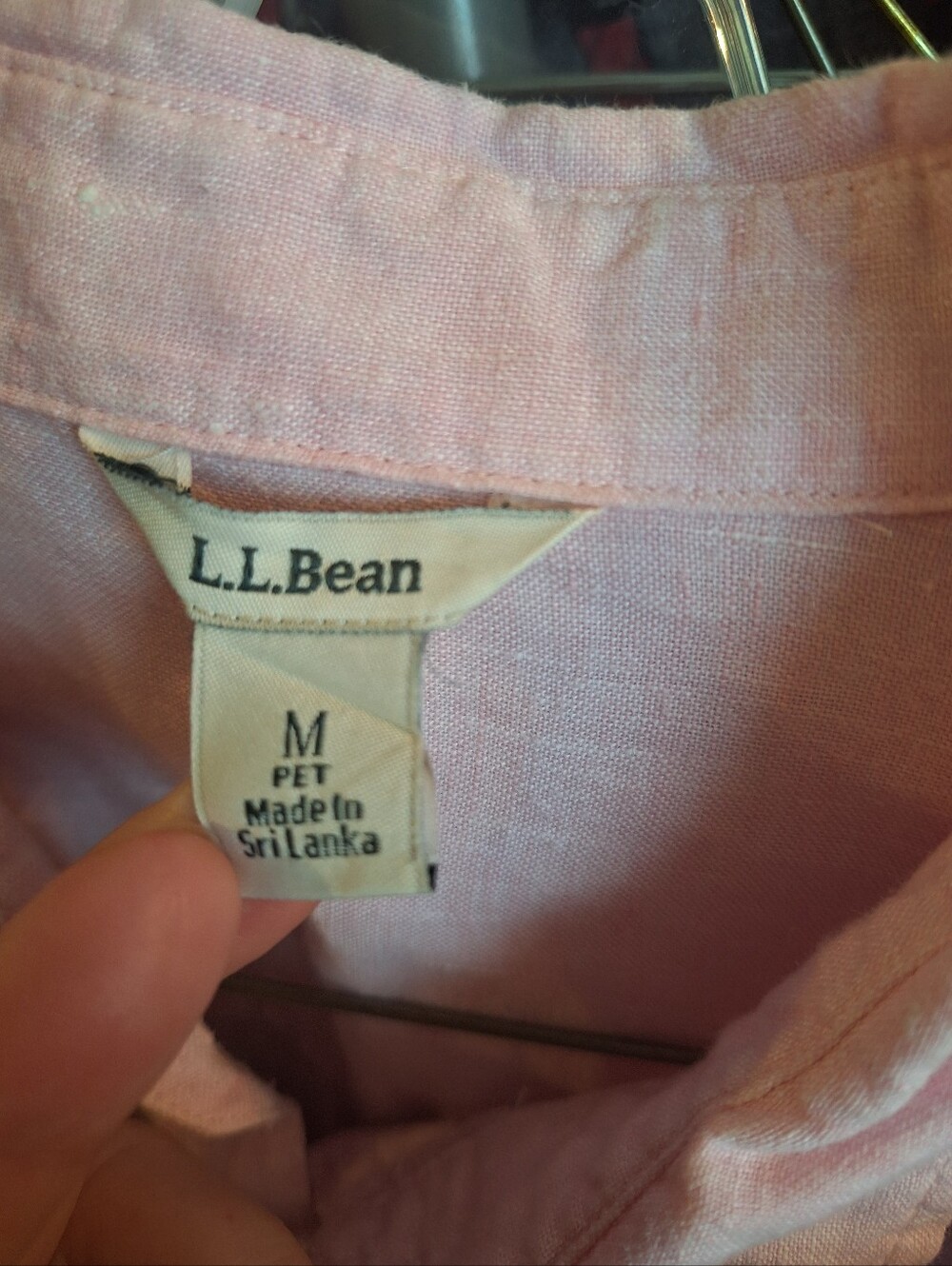 š©·Cute! Linen L.L. Bean Pastel Pink Women's Button-Down Shirt M Pet - Picture 13 of 15